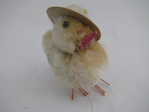 photo of vintage chenille chick Easter basket decorations, Japan #3