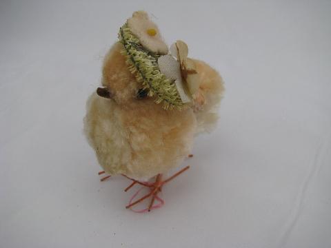 photo of vintage chenille chick Easter basket decorations, Japan #5