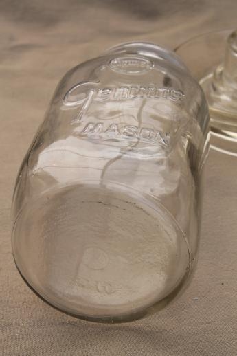 photo of vintage chick waterer w/ old glass jar & base,farm primitive chicken drinking fountain #8