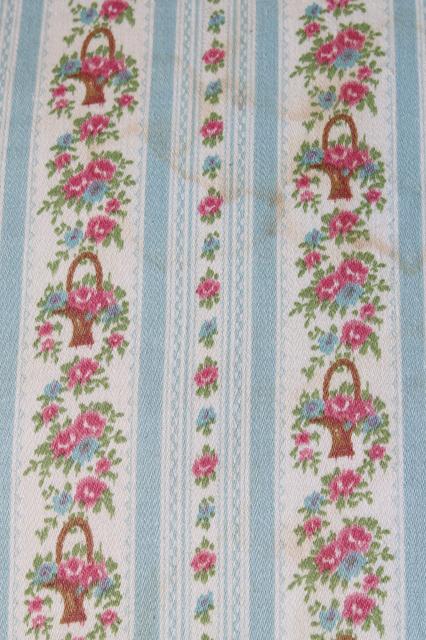 photo of vintage chicken feather pillows w/ pretty flowered cotton ticking fabric #7