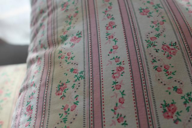 photo of vintage chicken feather pillows w/ pretty flowered cotton ticking fabric #6