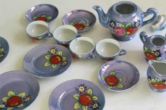 photo of vintage child's china tea set, hand painted Made in Japan porcelain doll dishes #5