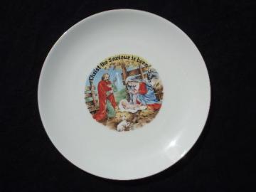 catalog photo of vintage china Christmas nativity plate Christ the Saviour is Born