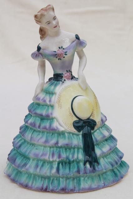 photo of vintage china figure, beautiful southern belle - Goldscheider ceramic lady figurine  #4