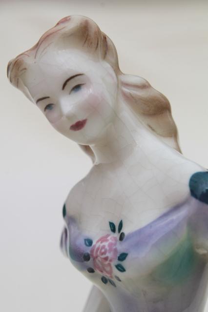 photo of vintage china figure, beautiful southern belle - Goldscheider ceramic lady figurine  #9