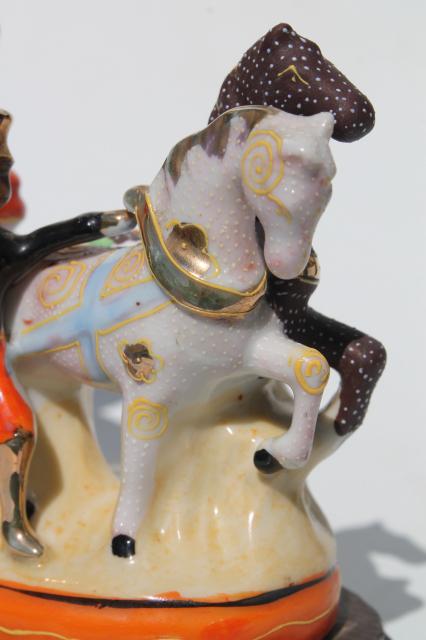 photo of vintage china figurine lamp, Cinderella's coach hand painted porcelain boudoir lamp #11