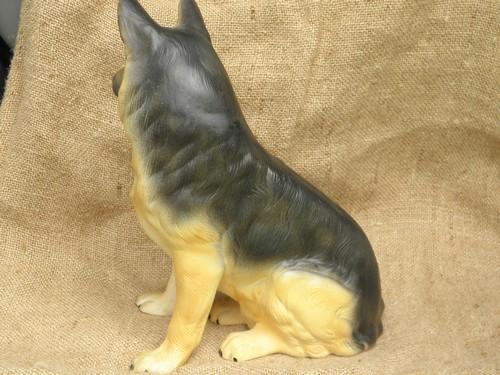 photo of vintage china figurine or fireplace dog, large German Shepherd #4