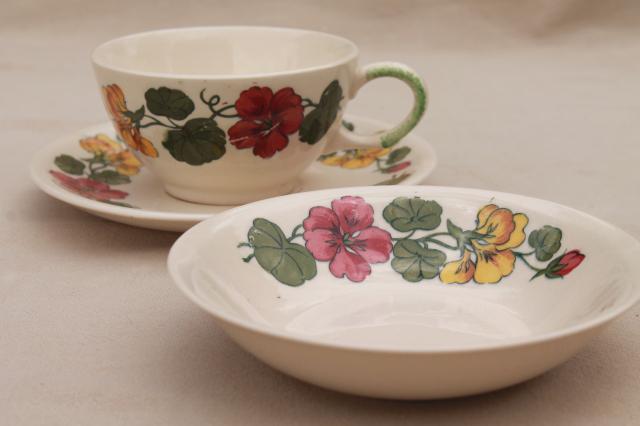 photo of vintage china w/ nasturtium flowers, henandoah Ware Paden City pottery #3