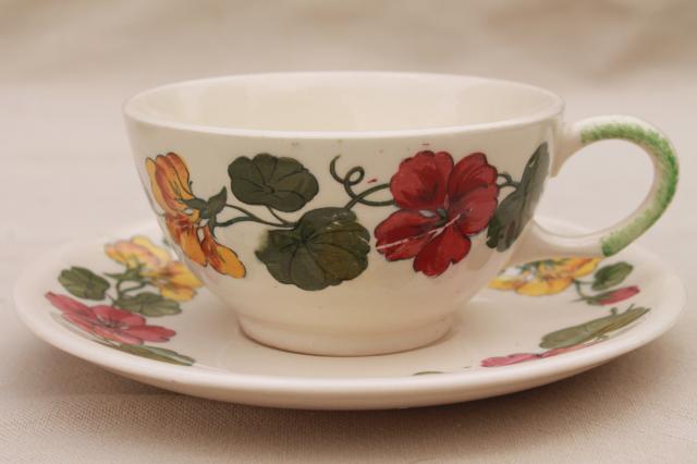 photo of vintage china w/ nasturtium flowers, henandoah Ware Paden City pottery #5