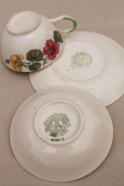 photo of vintage china w/ nasturtium flowers, henandoah Ware Paden City pottery #6