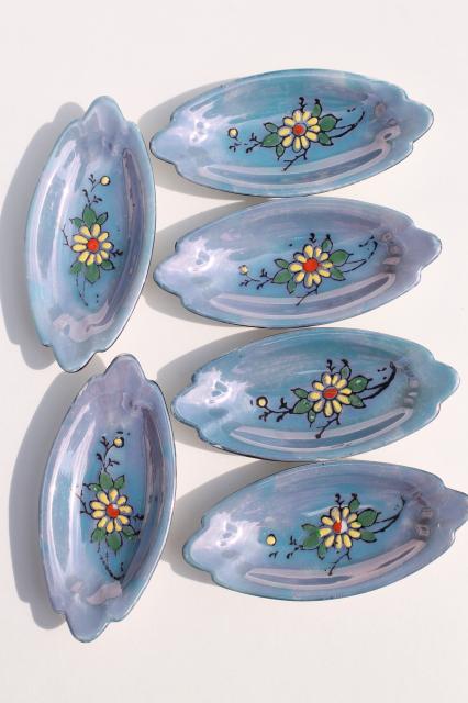 photo of vintage china nut dishes or condiment / salt dip set, hand painted porcelain, made in Japan #6