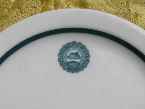 photo of vintage china plate w/ old seal of Michigan State Agricultural Collage #2