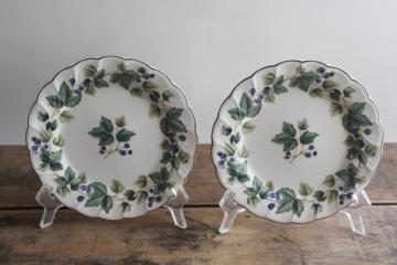 vintage china salad plates Nikko Japan Wild Berry blackberries border pattern 