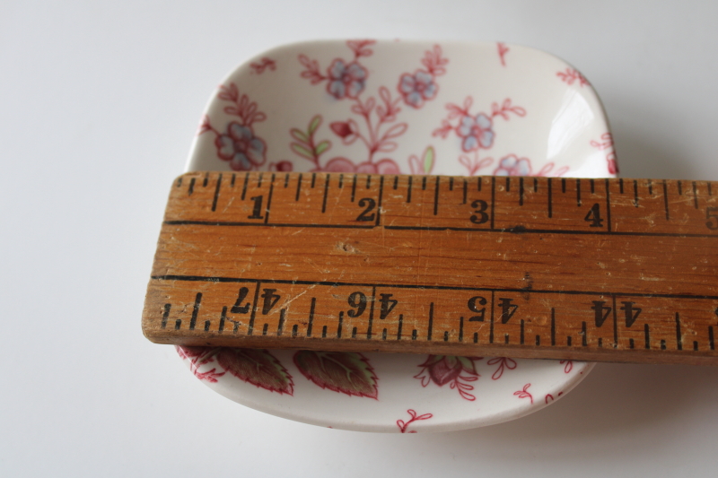 photo of vintage china trinket dish, Johnson Bros England Rose Chintz pink floral pattern  #3