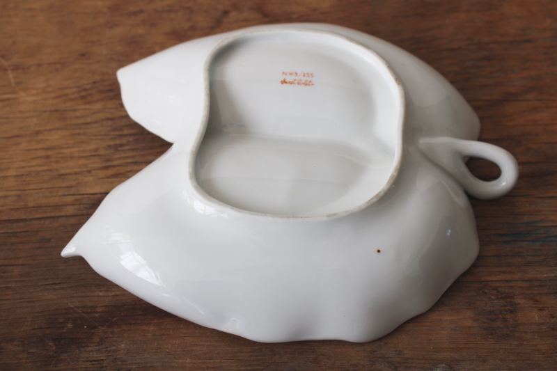 photo of vintage china trinket dish, Norcrest Japan sweet violets leaf shaped tray  #3
