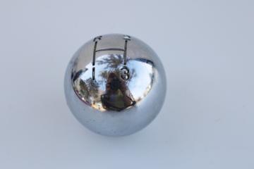 vintage chrome metal knob for manual stick shift, retro automotive rat rod gear collectors car