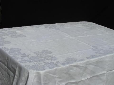 photo of vintage chrysanthemums linen damask table linens, tablecloth & dinner napkins set #2