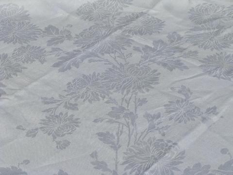 photo of vintage chrysanthemums linen damask table linens, tablecloth & dinner napkins set #3