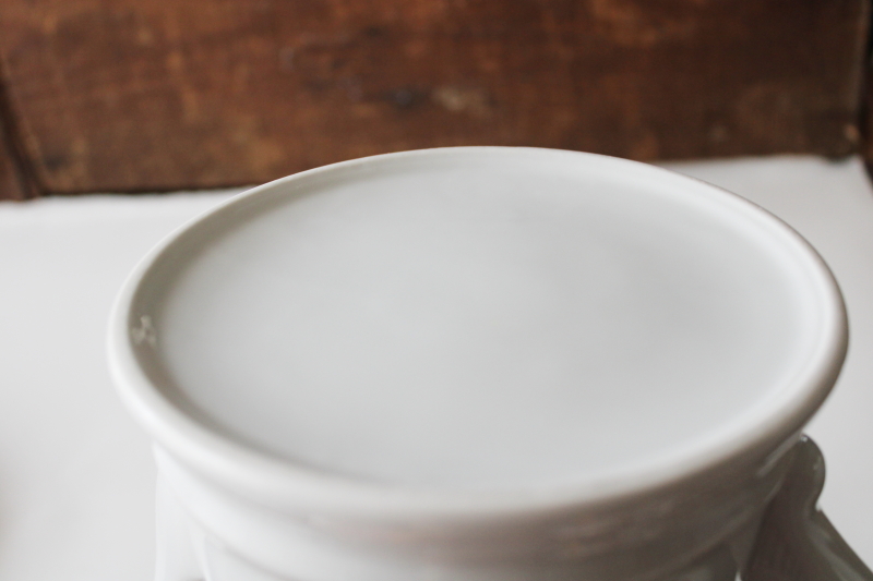 photo of vintage chunky white ironstone china tea pot, classic farmhouse kitchen teapot #5