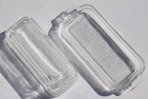 photo of vintage clear glass butter dish, covered butter plate kitchen glass refrigerator dish #3