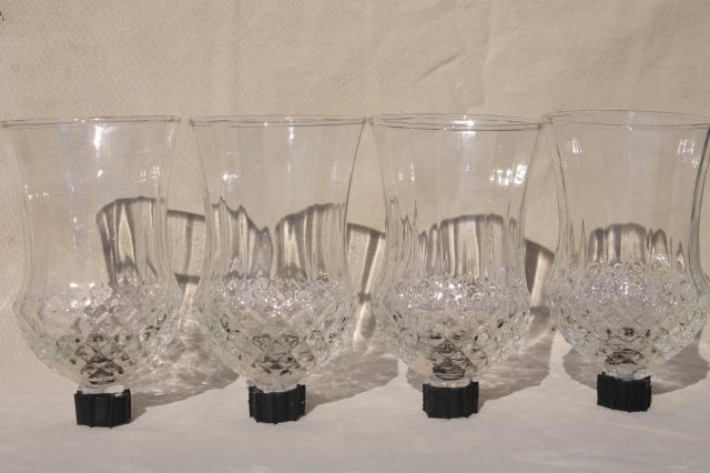 photo of vintage clear glass candle cups, hurricane shades for sconces, candle holders, candlesticks #1