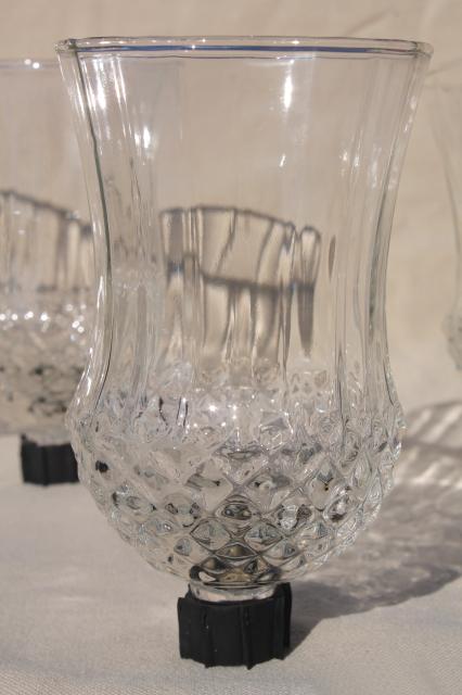 photo of vintage clear glass candle cups, hurricane shades for sconces, candle holders, candlesticks #2