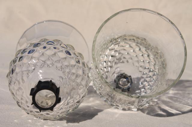 photo of vintage clear glass candle cups, hurricane shades for sconces, candle holders, candlesticks #4