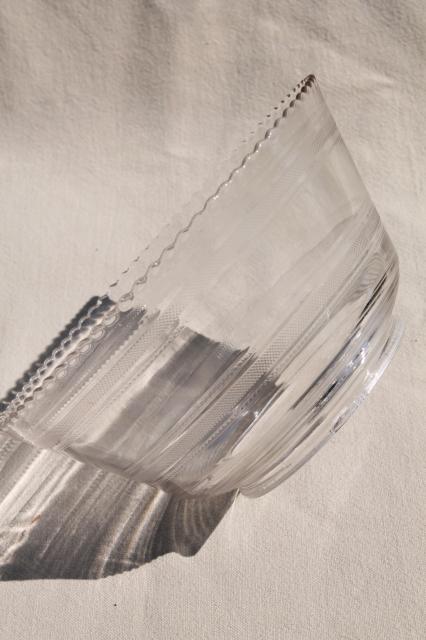 photo of vintage clear glass lampshade, replacement shade for antique lamp or hanging light #1