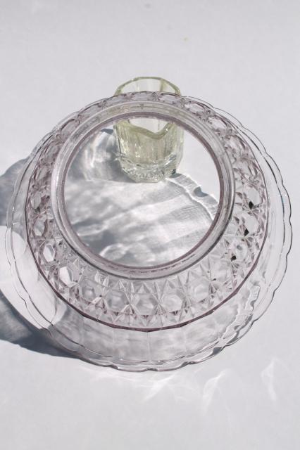 photo of vintage clear glass lampshade, replacement shade for antique lamp or hanging light #6