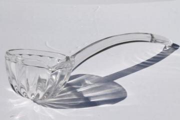 catalog photo of vintage clear glass punch bowl ladle, National pattern Jeannette depression glass