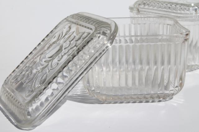 photo of vintage clear glass refrigerator boxes, over proof dishes for leftovers & make ahead meals #4