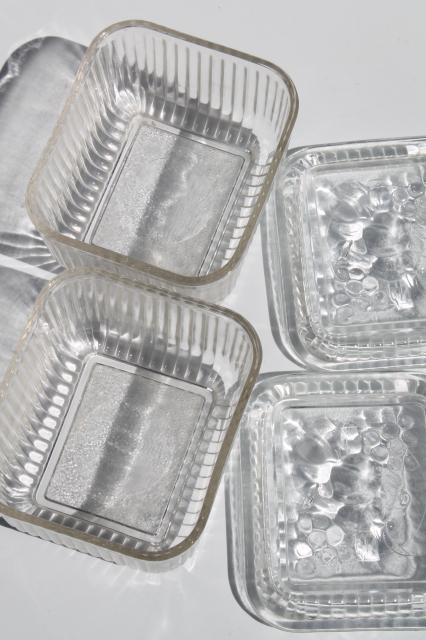 photo of vintage clear glass refrigerator boxes, over proof dishes for leftovers & make ahead meals #6