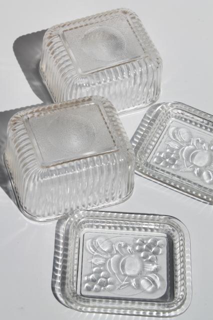 photo of vintage clear glass refrigerator boxes, over proof dishes for leftovers & make ahead meals #7