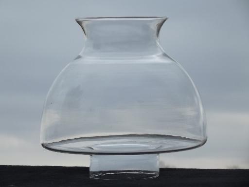 photo of vintage clear glass replacement shade for kerosene oil lamp or student lamp #1