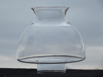 catalog photo of vintage clear glass replacement shade for kerosene oil lamp or student lamp