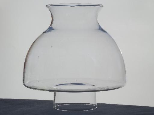 photo of vintage clear glass replacement shade for kerosene oil lamp or student lamp  #1