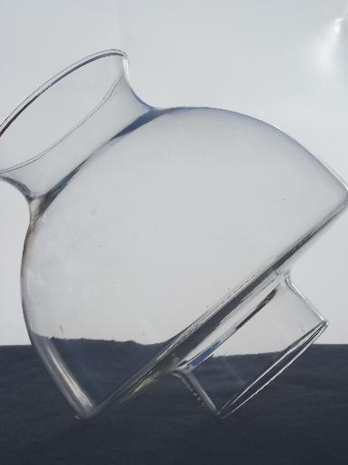 photo of vintage clear glass replacement shade for kerosene oil lamp or student lamp  #2