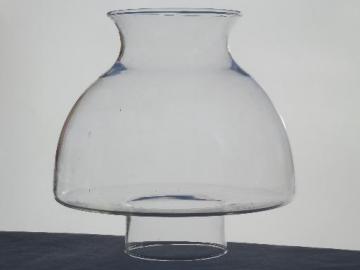 catalog photo of vintage clear glass replacement shade for kerosene oil lamp or student lamp 