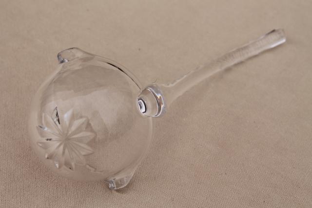 photo of vintage clear glass sauce ladle or small punch ladle w/ double spouted bowl #4