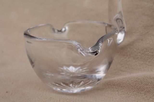 photo of vintage clear glass sauce ladle or small punch ladle w/ double spouted bowl #6