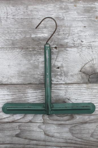 photo of vintage clip grip hanger, industrial metal hanging clamp with spring clip #1