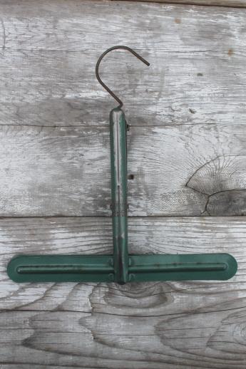 photo of vintage clip grip hanger, industrial metal hanging clamp with spring clip #3