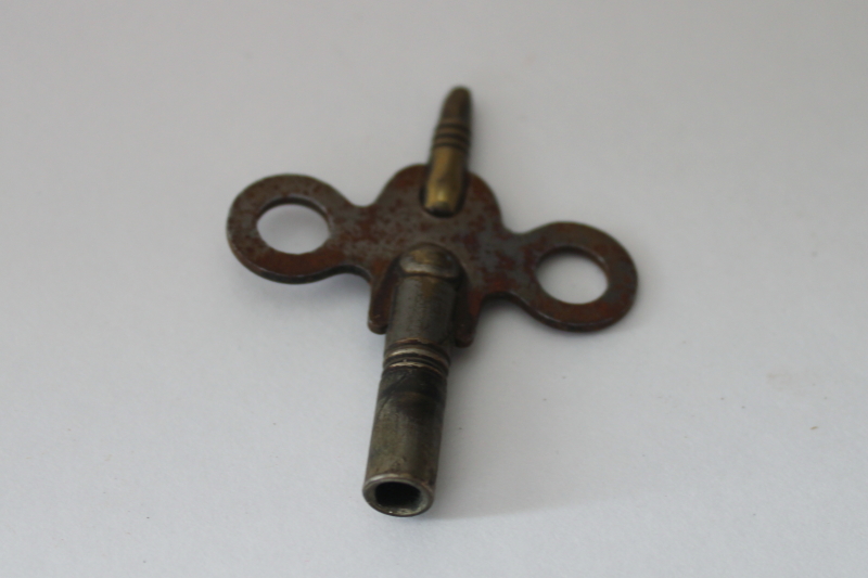 photo of vintage clock key, large key for winding mechanical clocks  #2