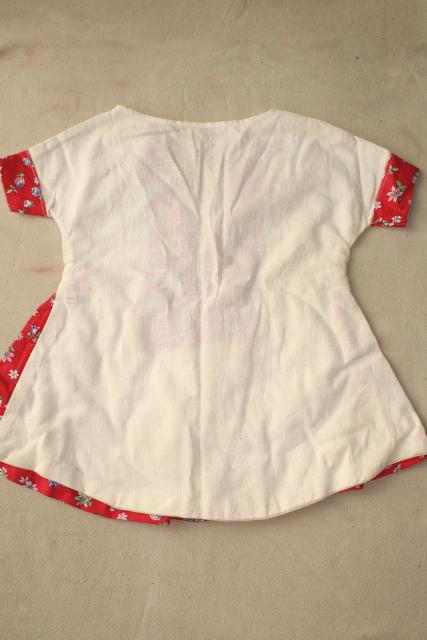 photo of vintage clothespins & clothespin bag, little dress laundry bag made from cotton feed sack #5