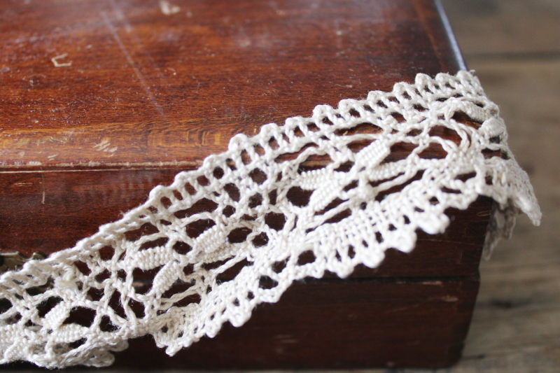 photo of vintage cluny style cotton lace edging, trim for linens or heirloom sewing  #3