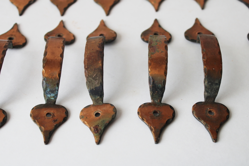 photo of vintage colonial style kitchen cabinet hardware, door or drawer pulls w/ hand forged look  #2