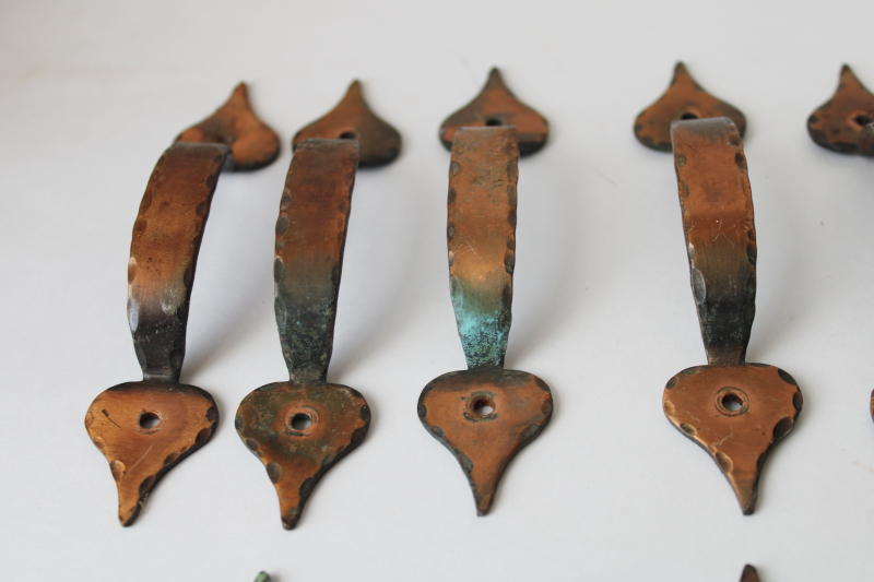 photo of vintage colonial style kitchen cabinet hardware, door or drawer pulls w/ hand forged look  #3