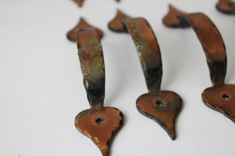 photo of vintage colonial style kitchen cabinet hardware, door or drawer pulls w/ hand forged look  #4