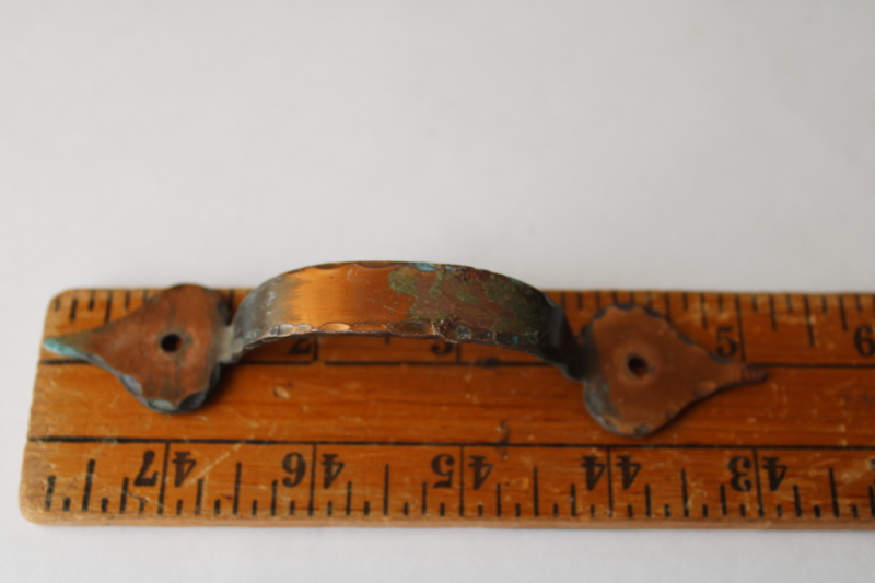 photo of vintage colonial style kitchen cabinet hardware, door or drawer pulls w/ hand forged look  #5