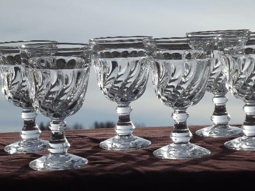 photo of vintage colony Fostoria glass wine glasses, set of 6 #1